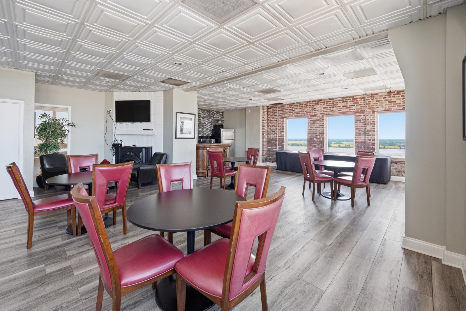 The Balinese Room club room with dining tables